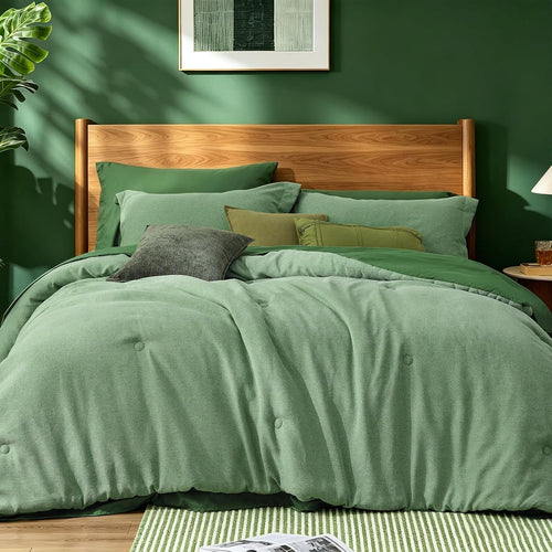 Boho Linen-Texture Comforter Set – 7-Piece All-Season Bedding
