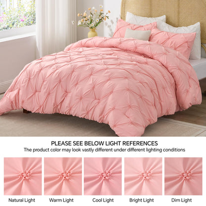 Boho Pintuck Comforter Set – Lightweight All-Season Bedding